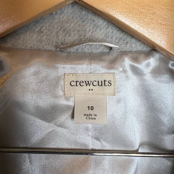 CREWCUTS Wool Blend Bow Front Coat in Gray Classic Dressy Winter Girls Size 10 - Picture 11 of 11
